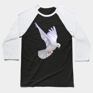 Flying White Angelic Dove Bird Baseball T-Shirt